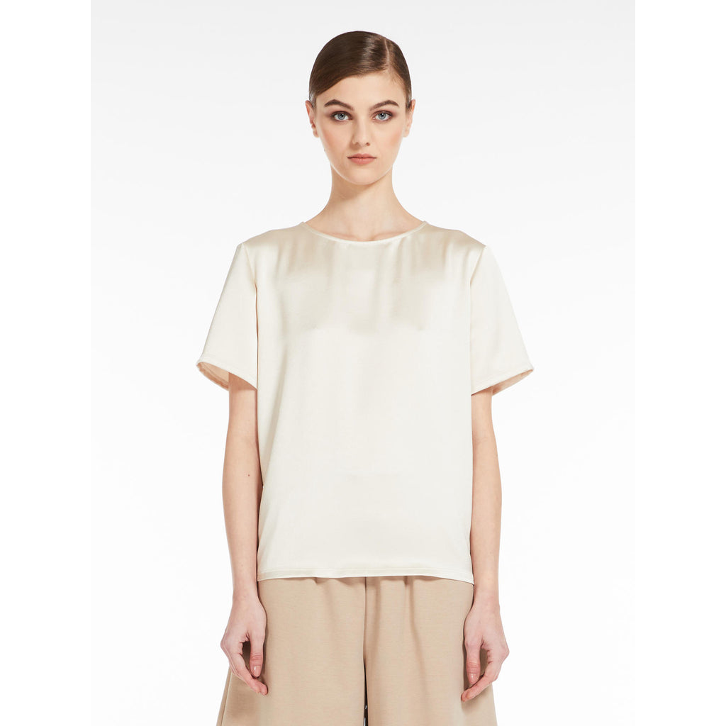 Weekend Max Mara Gilbert Satin Top in ivory