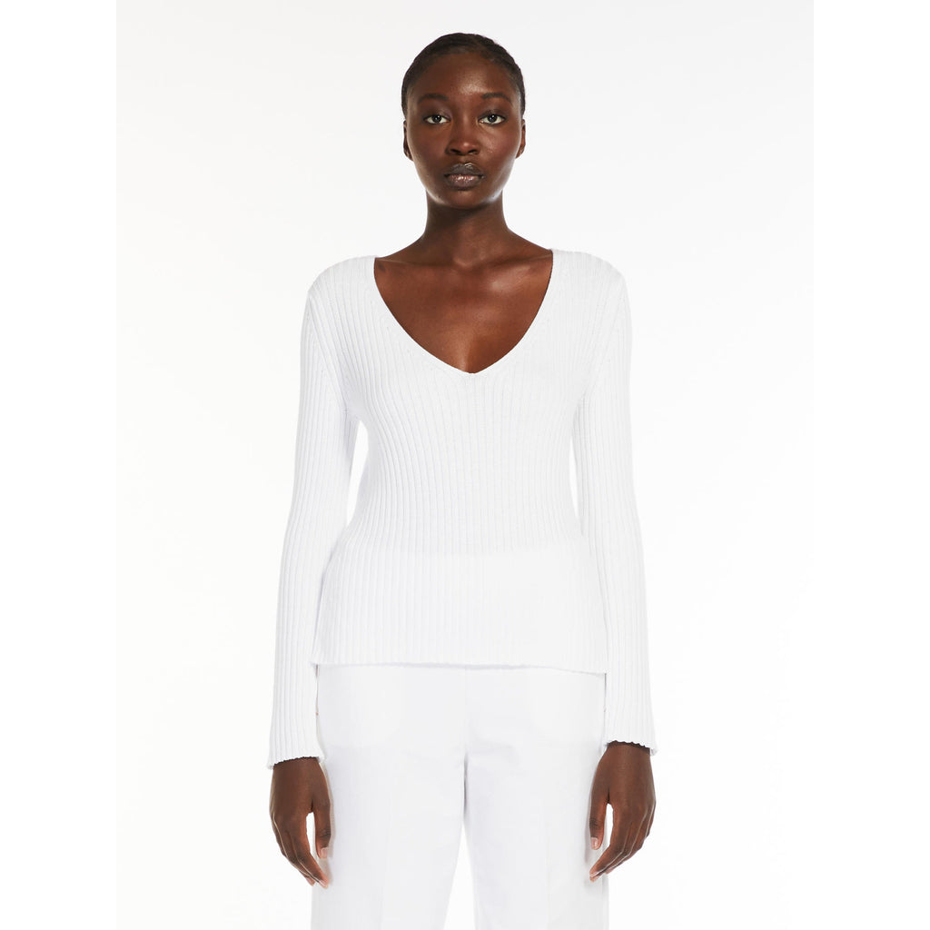 Max Mara Leisure Calcio V-Neck Rib Sweater