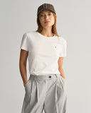 Gant White Regular Shield Short Sleeve T-shirt