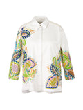 Marc Cain Shirt with Mixed Print and Beading Detail