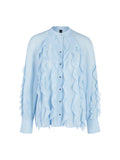 Marc Cain Blouse with Ruffle Detail in Blue