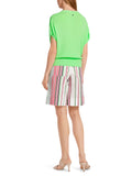 Marc Cain Apple Green Summer Sweater with Short Sleeve