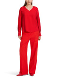 Marc Cain blouse with v-neck in fire red
