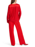 Marc Cain blouse with v-neck in fire red