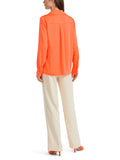 Marc Cain Classic Blouse with v-neck bright coral