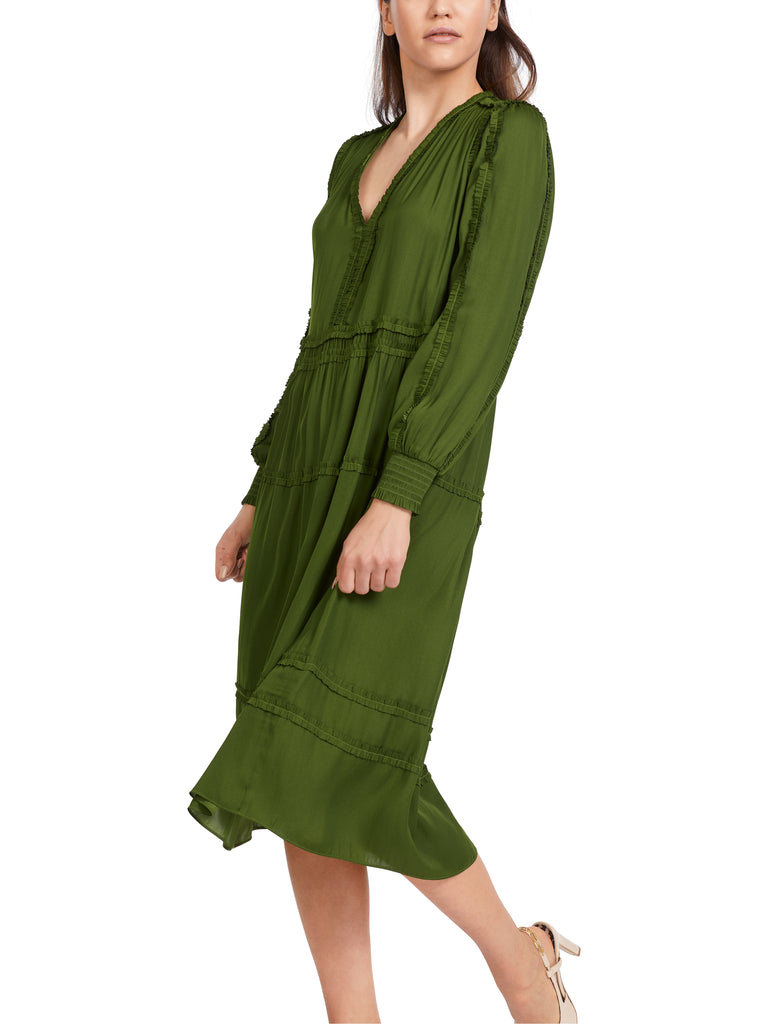 Marc Cain Smock Style Dress with V-Neck and ruffle details