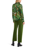 Marc Cain Viscose blouse with neck tie in orient green