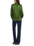 Marc Cain Silk blouse with ruffles and flounce in green