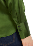 Marc Cain Silk blouse with ruffles and flounce in green