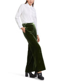 Marc Cain Velvet WEIDA Pants with wide leg in green