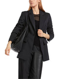 Marc Cain Close-fitting decorative pockets blazer in black