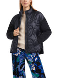 Marc Cain Navy lightly padded jacket in mixed materials