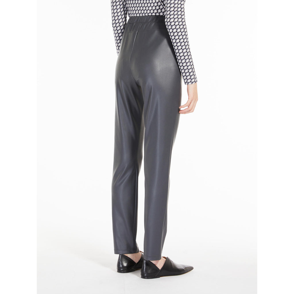 Max Mara Leisure Zefir Faux Leather Trousers in Grey