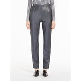Max Mara Leisure Zefir Faux Leather Trousers in Grey