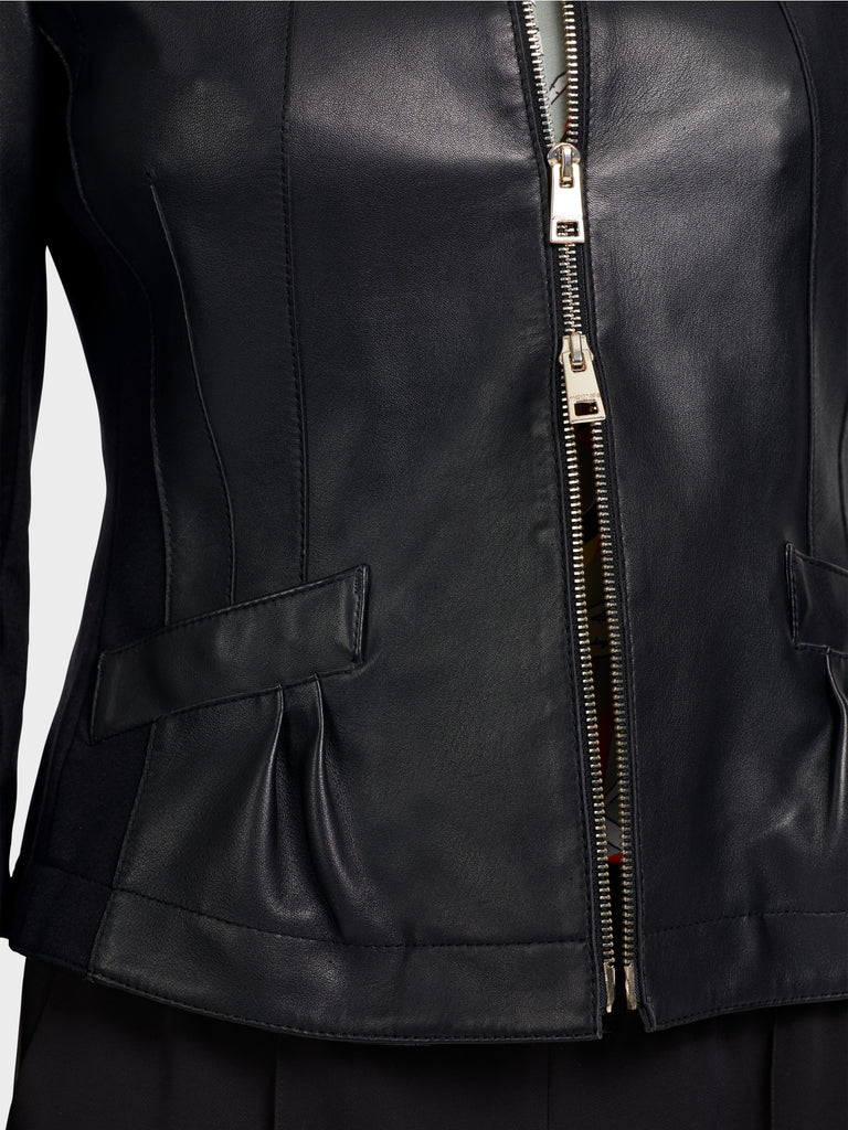 Marc Cain Leather Jacket with Stretch material
