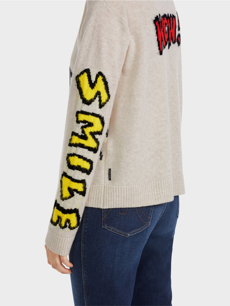 Marc Cain Fun Logo Sweater with v-neck