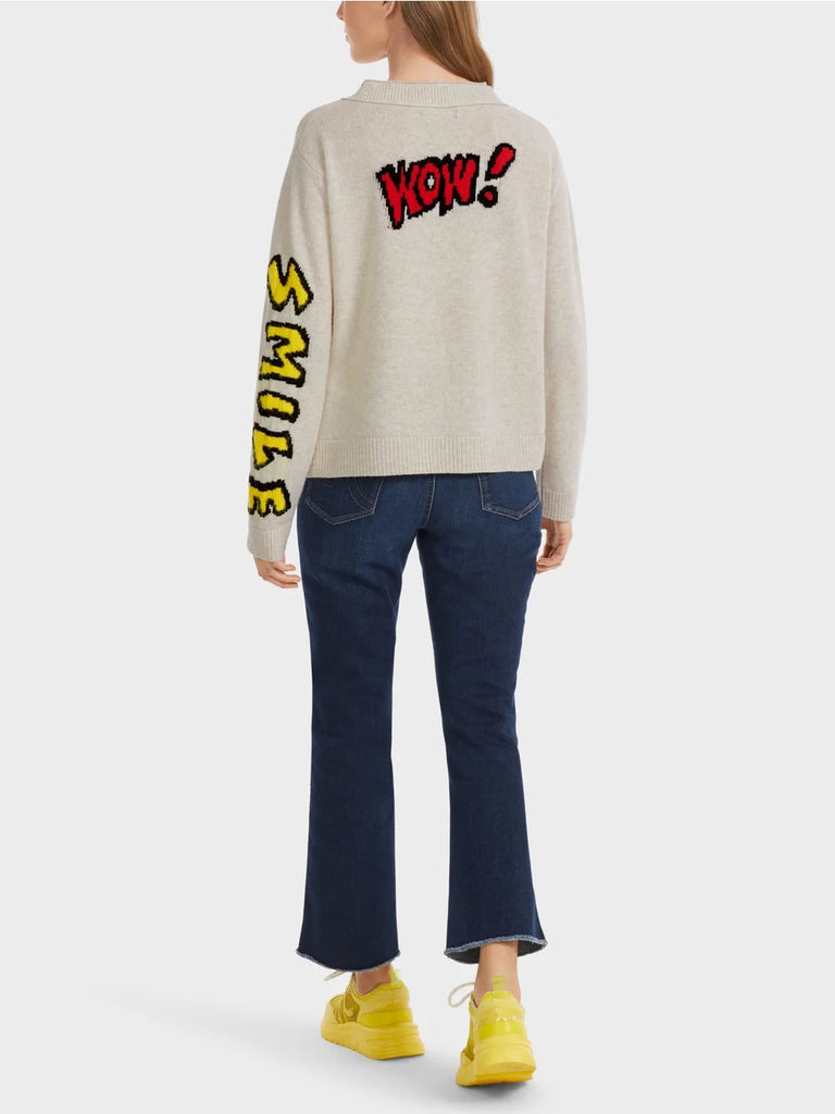 Marc Cain Fun Logo Sweater with v-neck