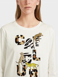 Marc Cain Long Sleeve T-shirt with mixed print
