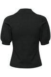 In Wear Mirios knitted t-shirt with collar in black