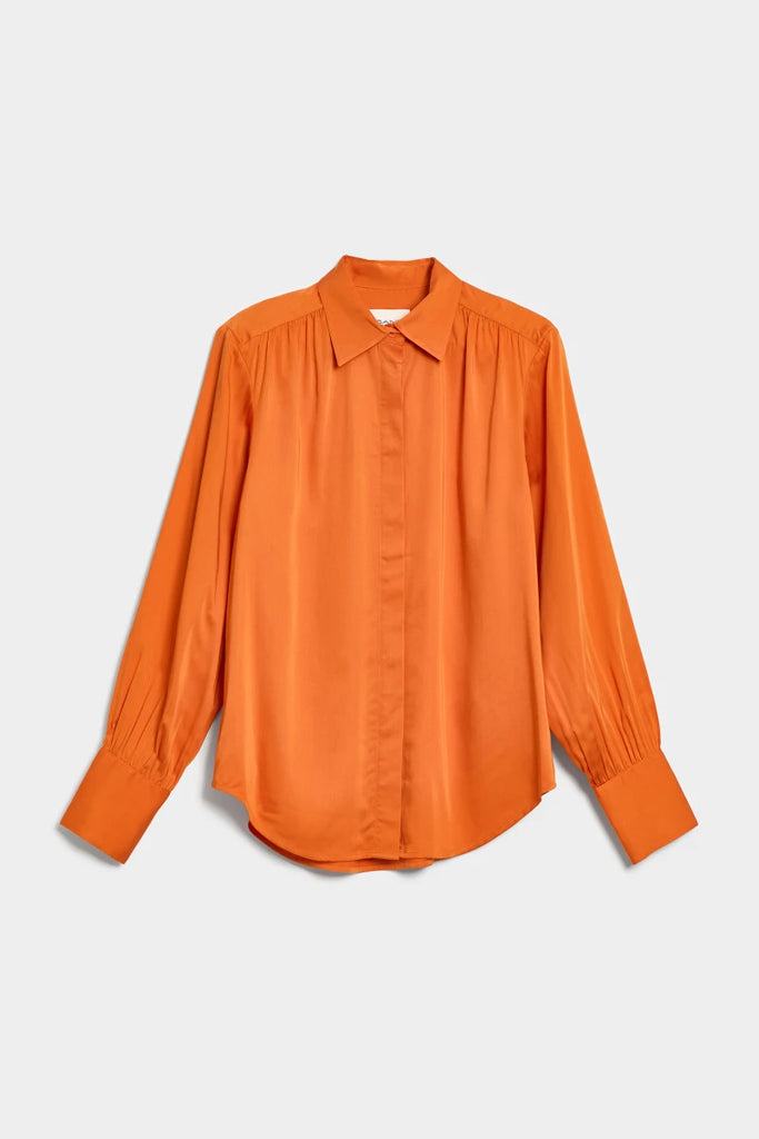 Gant Regular Satin Shirt in Orange