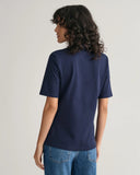Gant Slim Shield Pique Polo T-shirt in Evening Blue