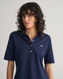 Gant Slim Shield Pique Polo T-shirt in Evening Blue